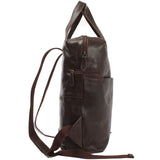 großer Rucksack Lederrucksack Freizeitrucksack Damen Herren Leder dunkelbraun LE1020