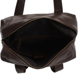 großer Rucksack Lederrucksack Freizeitrucksack Damen Herren Leder dunkelbraun LE1020