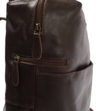 großer Rucksack Lederrucksack Freizeitrucksack Damen Herren Leder dunkelbraun LE1020