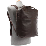 großer Rucksack Lederrucksack Freizeitrucksack Damen Herren Leder dunkelbraun LE1020