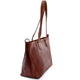 Schultertasche Damentasche DIN A4 Leder braun LE0071