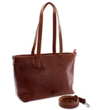 Schultertasche Damentasche DIN A4 Leder braun LE0071