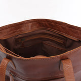Schultertasche Damentasche DIN A4 Leder braun LE0071