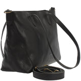 Schultertasche Damentasche DIN A4 Leder schwarz LE0071