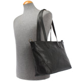 Schultertasche Damentasche DIN A4 Leder schwarz LE0071