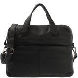 große Schultertasche Henkeltasche Shopper DIN A4 Handtasche Damen Leder schwarz LE0059