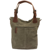 Schultertasche Henkeltasche Shopper Damentasche Veloursleder Leder grün LE0054