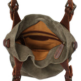 Schultertasche Henkeltasche Shopper Damentasche Veloursleder Leder grün LE0054