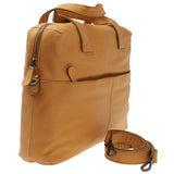 große Schultertasche Henkeltasche Shopper DIN A4 Handtasche Damen Leder senf LE0059