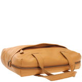 große Schultertasche Henkeltasche Shopper DIN A4 Handtasche Damen Leder senf LE0059