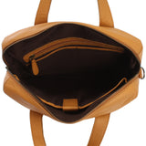 große Schultertasche Henkeltasche Shopper DIN A4 Handtasche Damen Leder senf LE0059