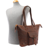 B-Ware Schultertasche Damentasche Handtasche Leder braun LE0052