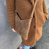 Schultertasche Umhängetasche Handtasche Leder vintage-braun LE0065