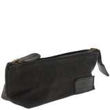 Stiftemappe Federtasche Stifteetui Federmappe Damen Herren Canvas Leder schwarz LE9026