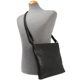 Umhängetasche Ledertasche Damen Schultertasche Leder schwarz LE0066