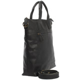 Damentasche Umhängetasche Henkeltasche Leder schwarz LE0068