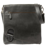 Umhängetasche Ledertasche Damen Schultertasche Leder dunkelgrau LE3073