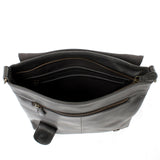 Umhängetasche Ledertasche Damen Schultertasche Leder dunkelgrau LE3073