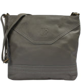 Umhängetasche Ledertasche Damen Schultertasche Leder grau-oliv LE0066
