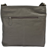 Umhängetasche Ledertasche Damen Schultertasche Leder grau-oliv LE0066