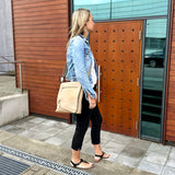 Umhängetasche Ledertasche Damen Schultertasche Leder sand LE3073