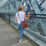 Umhängetasche Ledertasche Schultertasche Leder rotbraun LE3027