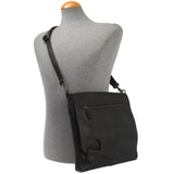 Umhängetasche Ledertasche Damen Schultertasche Leder schwarz LE3073