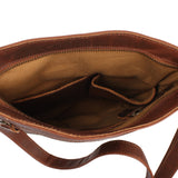 Umhängetasche Schultertasche Damen Herren Used Look Leder braun LE3072