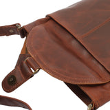 Umhängetasche Schultertasche Damen Herren Used Look Leder braun LE3072