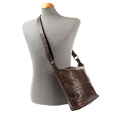 Umhängetasche Schultertasche Damentasche Ledertasche Leder dunkel-taupe LE3076
