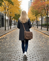 Umhängetasche Schultertasche Freizeittasche Büffelleder klein vintage braun LE3061