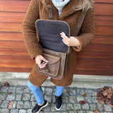 Umhängetasche Schultertasche Freizeittasche Büffelleder vintage-braun LE3085