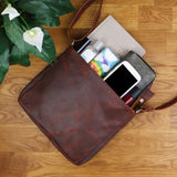 Umhängetasche Schultertasche Freizeittasche Leder braun LE3058