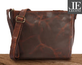 Umhängetasche Schultertasche Freizeittasche Leder braun LE3058