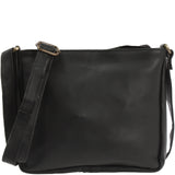 Umhängetasche Schultertasche Freizeittasche Leder schwarz LE3058