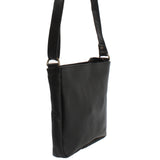 Umhängetasche Schultertasche Freizeittasche Leder schwarz LE3058