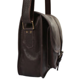 Umhängetasche Schultertasche Freizeittasche Rindsleder dunkelbraun LE3085