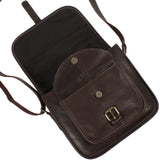 Umhängetasche Schultertasche Freizeittasche Rindsleder dunkelbraun LE3085