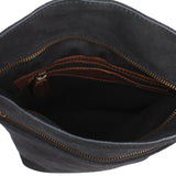 kleine Umhängetasche Schultertasche Freizeittasche Wildleder anthrazit LE3049