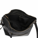 Umhängetasche Schultertasche Ledertasche Leder schwarz LE0058