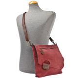 Umhängetasche Ledertasche Damen Schultertasche Wildleder altrosa LE3027