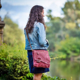 Umhängetasche Ledertasche Damen Schultertasche Wildleder altrosa LE3027