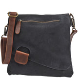 Umhängetasche Ledertasche Damen Schultertasche Wildleder anthrazit LE3027