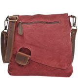 Umhängetasche Ledertasche Damen Schultertasche Wildleder bordeaux LE3027