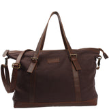 Weekender Reisetasche Shopper Damen Herren Leder Canvas mokka LE2013