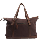 Weekender Reisetasche Shopper Damen Herren Leder Canvas mokka LE2013