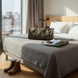 Weekender Reisetasche Sporttasche vintage Leder Canvas 53cm grün LE2004