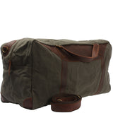 große Reisetasche Weekender Handgepäck Canvas Leder 53cm grün LE2020
