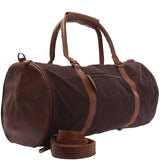 Weekender Reisetasche Sporttasche vintage Leder Canvas mokka LE2004