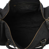 Weekender Reisetasche Sporttasche vintage Leder Canvas 53cm schwarz LE2004